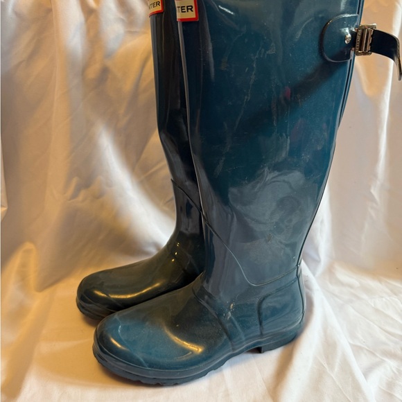 Hunter Shoes - Hunter Teal Interior Lining Rain Boot Detail
